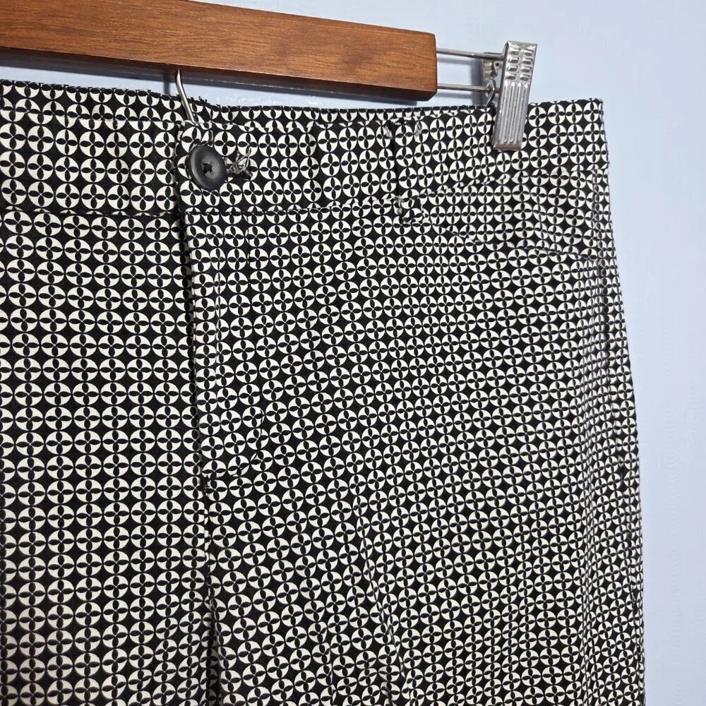 Gap Size 10R Slim City Black White Print Casual Ankle Straight Leg Pants - Picture 5 of 10